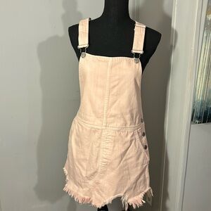 FREE PEOPLE Pink Denim Skirt Overalls size 8-EUC